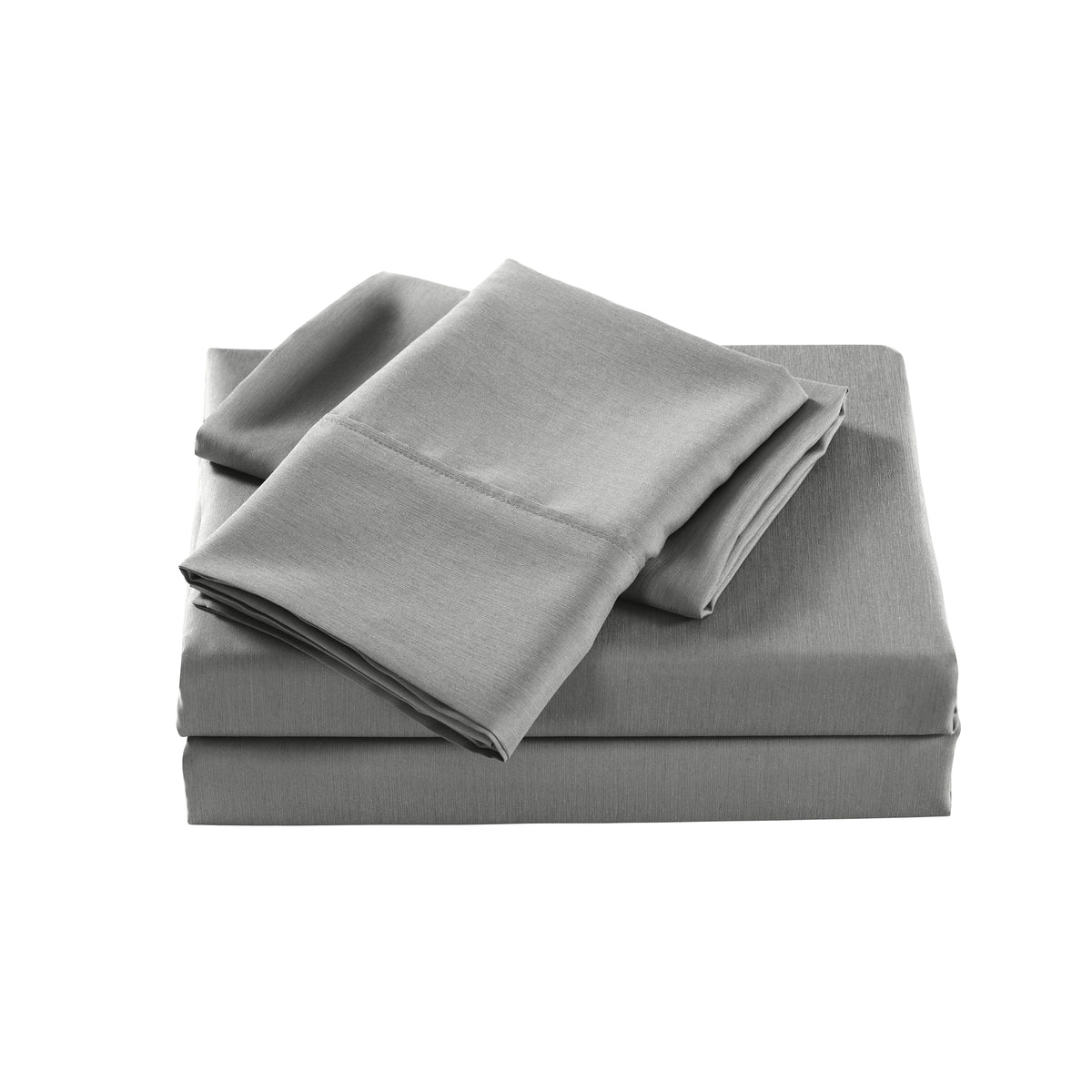 Casa Decor 2000 Thread Count Bamboo Cooling Sheet Set Ultra Soft Bedding - Single - Mid Grey