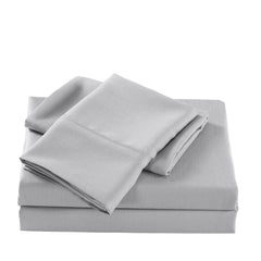 Casa Decor 2000 Thread Count Bamboo Cooling Sheet Set Ultra Soft Bedding - Double - Stonewash Grey