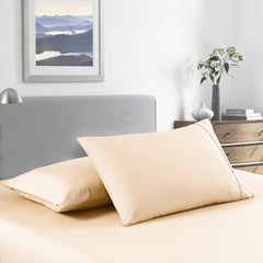 Casa Decor 2000 Thread Count Bamboo Cooling Sheet Set Ultra Soft Bedding - Double - Oatmeal