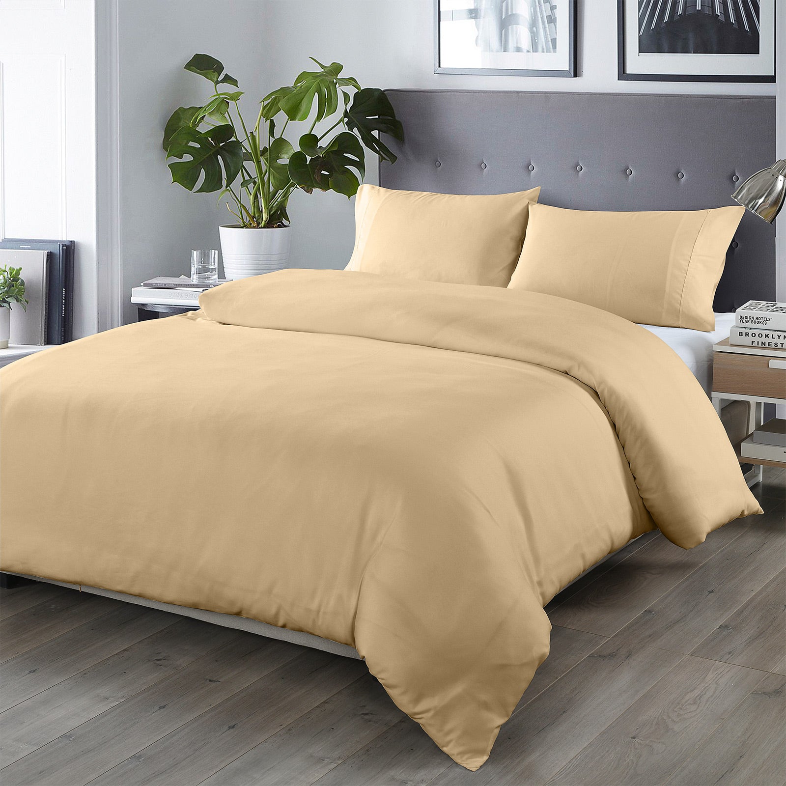 Royal Comfort Bamboo Blended Quilt Cover Set 1000TC Ultra Soft Luxury Bedding - Queen - Oatmeal