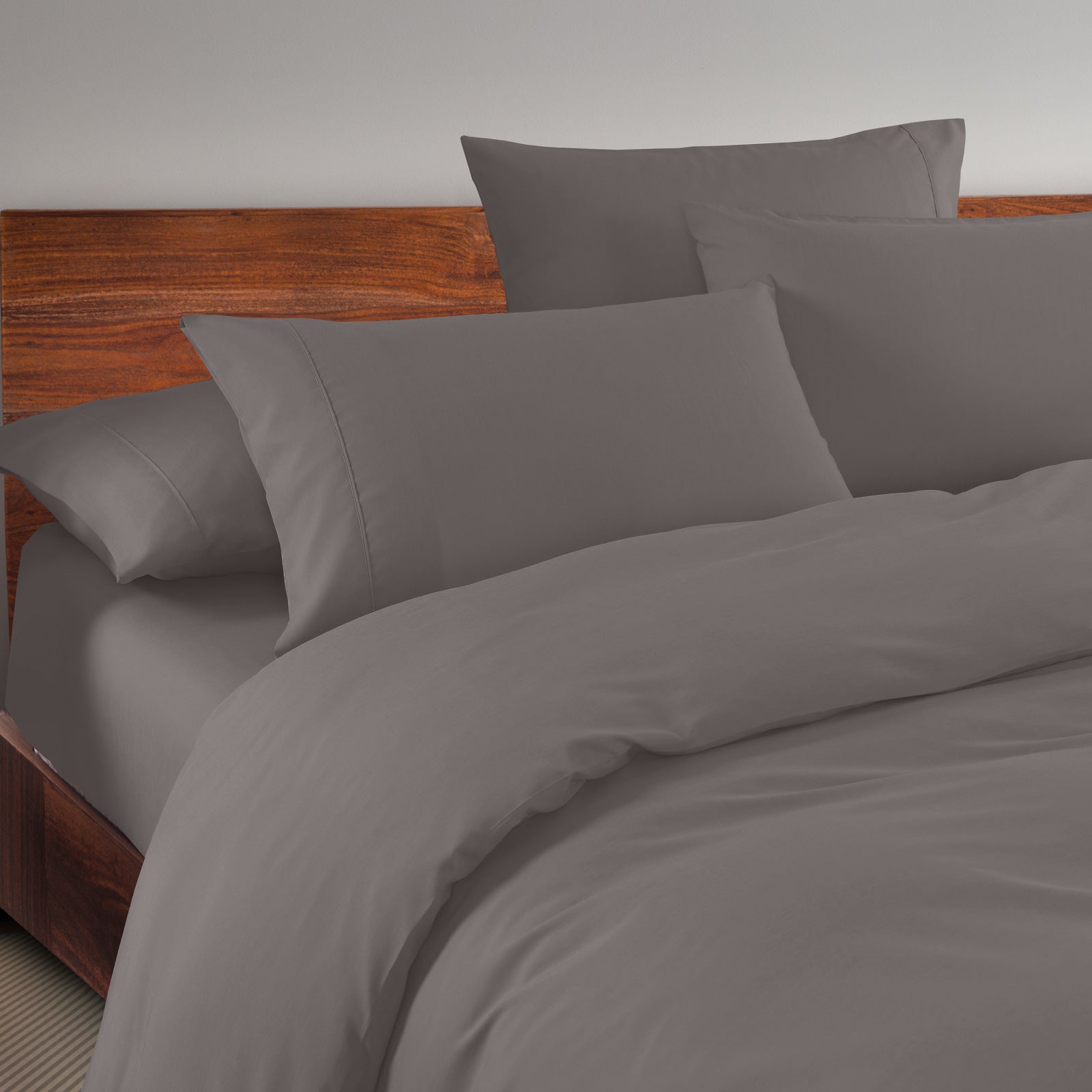 Royal Comfort 1500 Thread Count 6 Piece Cotton Rich Bedroom Collection Set - Queen - Dusk Grey