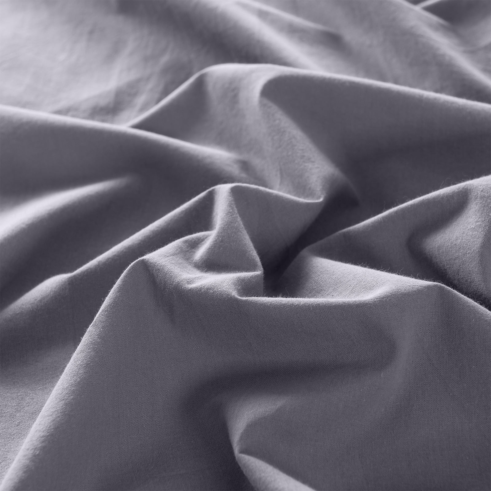 Royal Comfort Vintage Washed 100% Cotton Sheet Set Fitted Flat Sheet Pillowcases - Single - Grey