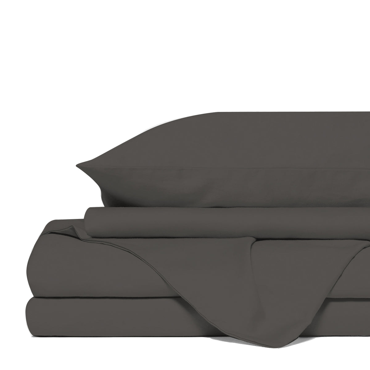 Royal Comfort 4 Piece 1500TC Sheet Set And Goose Feather Down Pillows 2 Pack Set - Double - Dusk Grey