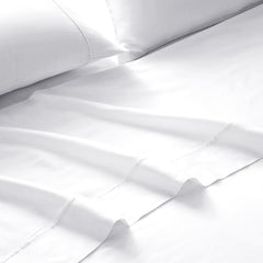 Royal Comfort 4 Piece 1500TC Sheet Set And Goose Feather Down Pillows 2 Pack Set - Queen - White