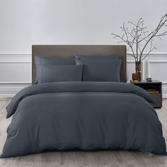 Royal Comfort 2000TC 6 Piece Bamboo Sheet & Quilt Cover Set Cooling Breathable - Double - Charcoal