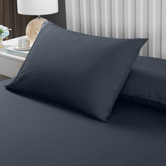 Royal Comfort 2000TC 3 Piece Fitted Sheet and Pillowcase Set Bamboo Cooling - Double - Charcoal