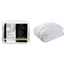 Royal Comfort 800GSM Silk Blend Quilt Duvet Ultra Warm Winter Weight  - Single - White