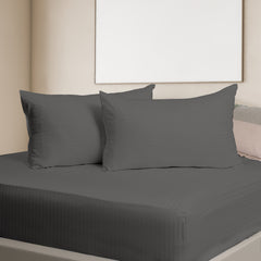 Kensington 1200 Thread Count 100% Egyptian Cotton Sheet Set Stripe - Super King - Charcoal