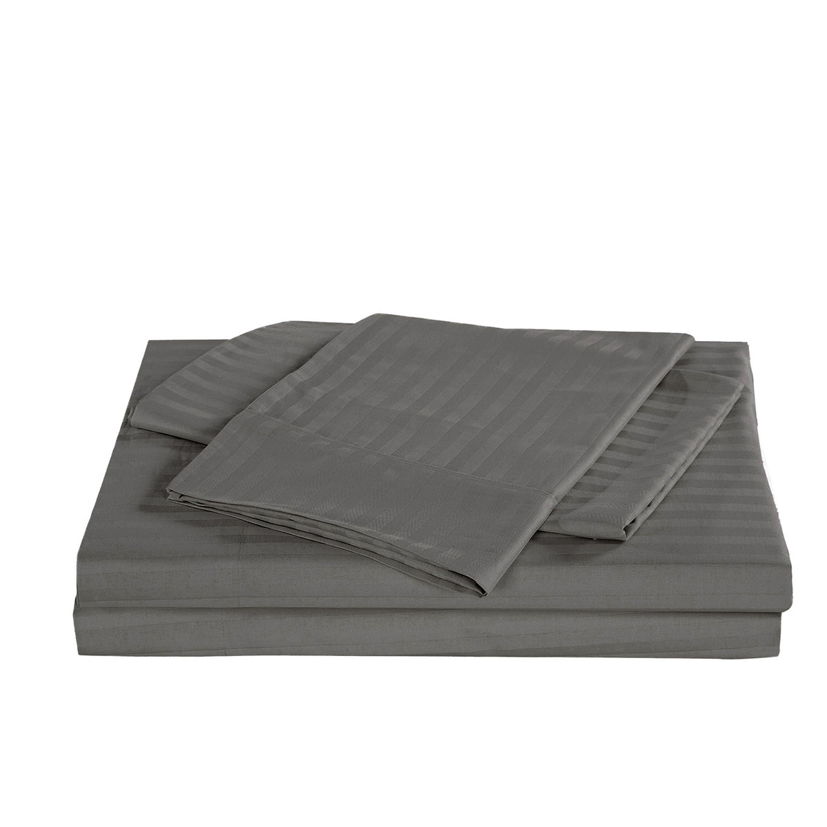 Kensington 1200 Thread Count 100% Egyptian Cotton Sheet Set Stripe - Super King - Charcoal