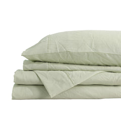 Royal Comfort Flax Linen Blend Sheet Set Bedding Luxury Breathable Ultra Soft - King - Sage Green