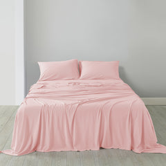 Royal Comfort 100% Jersey Cotton 4 Piece Sheet Set - Queen - Pink Marle