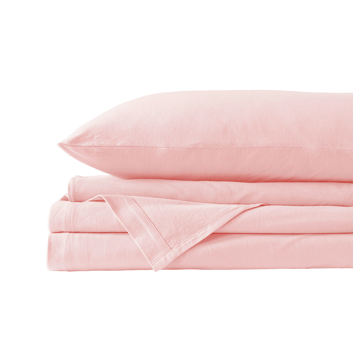 Royal Comfort 100% Jersey Cotton 4 Piece Sheet Set - Queen - Pink Marle