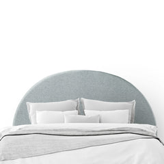 Milano Decor Barcelona Curved Light Grey Bed Head Headboard Bedhead Upholstered - King - Light Grey