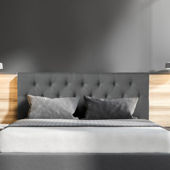 Milano Decor Madrid Tufted Charcoal Bed Head Headboard Bedhead Upholstered - Queen - Charcoal