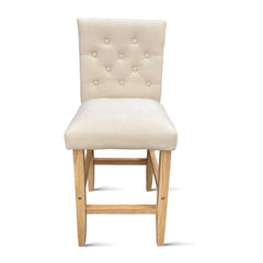 Milano Decor Hamptons Barstool Cream Chairs Kitchen Dining Chair Bar Stool - One Pack - Cream