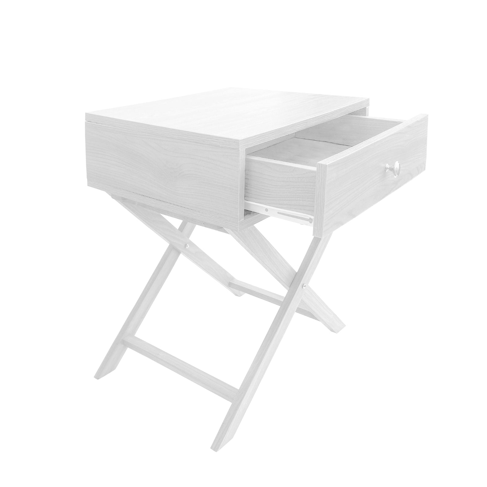 Milano Decor Bedside Table Surry Hills White Storage Cabinet Bedroom - One Pack - White