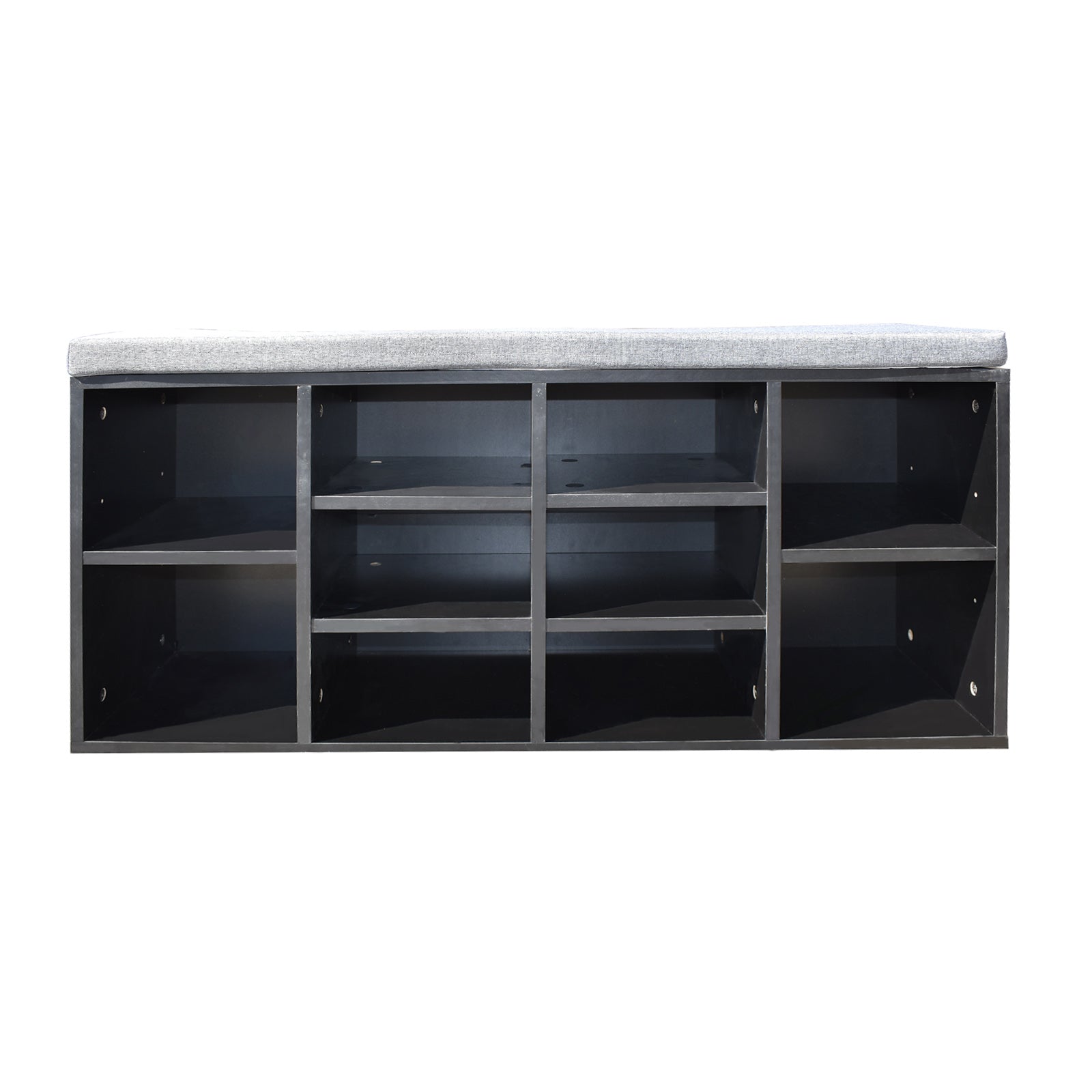 Milano Decor 2 in 1 Shoe Organiser With Bench Storage - Black And Grey