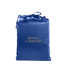 Royal Comfort Satin Sheet Set 3 Piece Fitted Sheet Pillowcase Soft  - King - Navy Blue