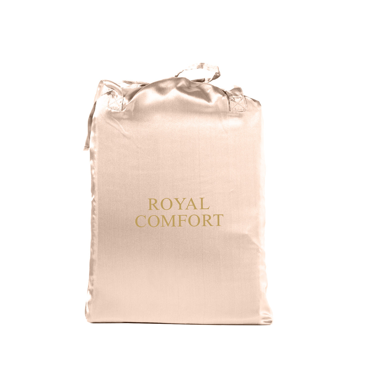 Royal Comfort Satin Sheet Set 4 Piece Fitted Flat Sheet Pillowcases  - Queen - Champagne Pink