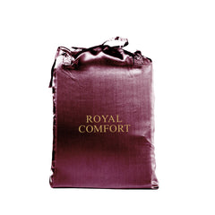 Royal Comfort Satin Sheet Set 4 Piece Fitted Flat Sheet Pillowcases  - Queen - Malaga Wine