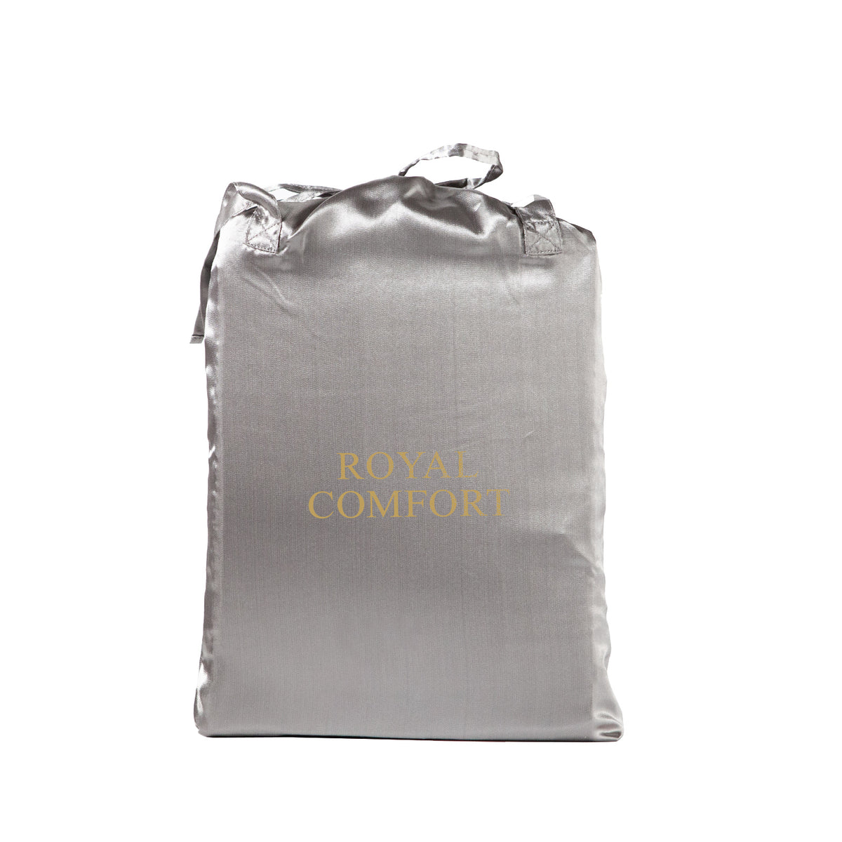 Royal Comfort Satin Sheet Set 4 Piece Fitted Flat Sheet Pillowcases  - King - Charcoal