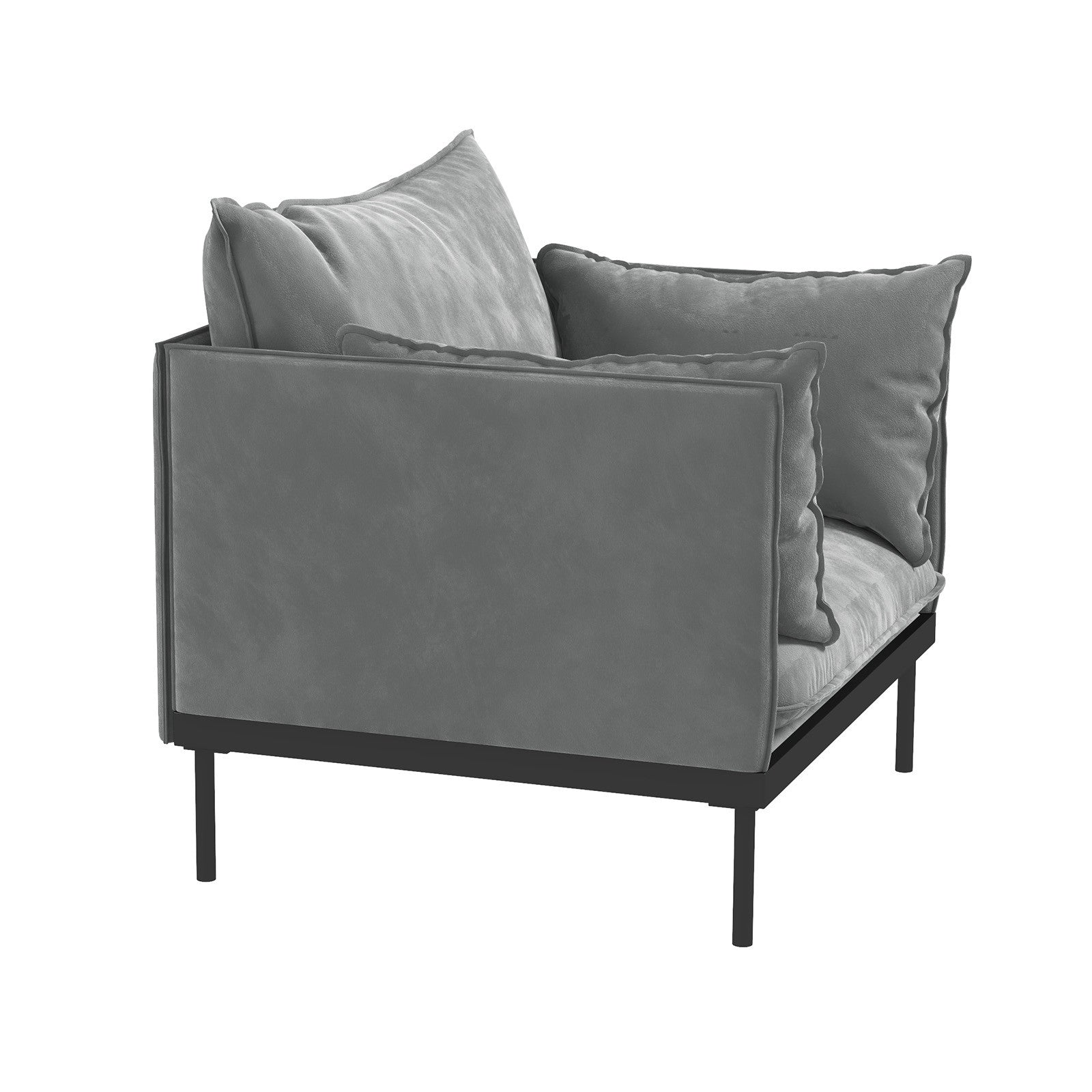 Casa Decor Camilla Luxury Upholstered 1 Seater Sofa Armchair Light Grey