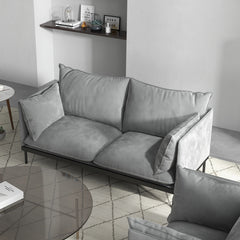 Casa Decor Camilla Luxury Upholstered Fabric 2 Seater Sofa Light Grey
