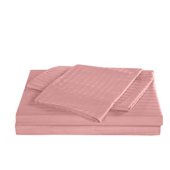 Kensington 1200 Thread Count 100% Egyptian Cotton Sheet Set Stripe - Double - Desert Rose