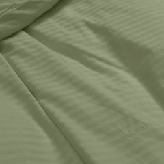 Royal Comfort Kensington 1200 Thread Count 100% Cotton Stripe Quilt Cover Set - Queen - Olive