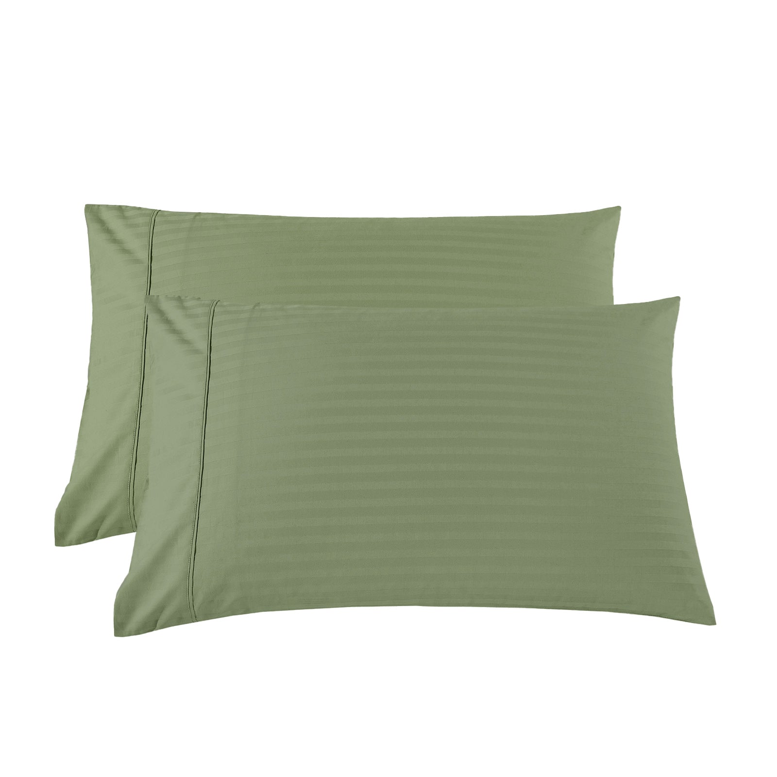 Royal Comfort Kensington 1200 Thread Count 100% Cotton Stripe Quilt Cover Set - Queen - Olive