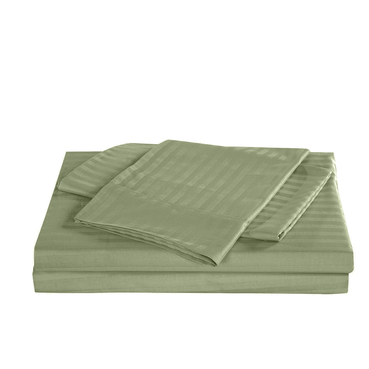 Royal Comfort Kensington 1200 Thread Count 100% Cotton Stripe Quilt Cover Set - Queen - Olive