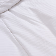 Royal Comfort Kensington 1200 Thread Count 100% Cotton Stripe Quilt Cover Set - Queen - White