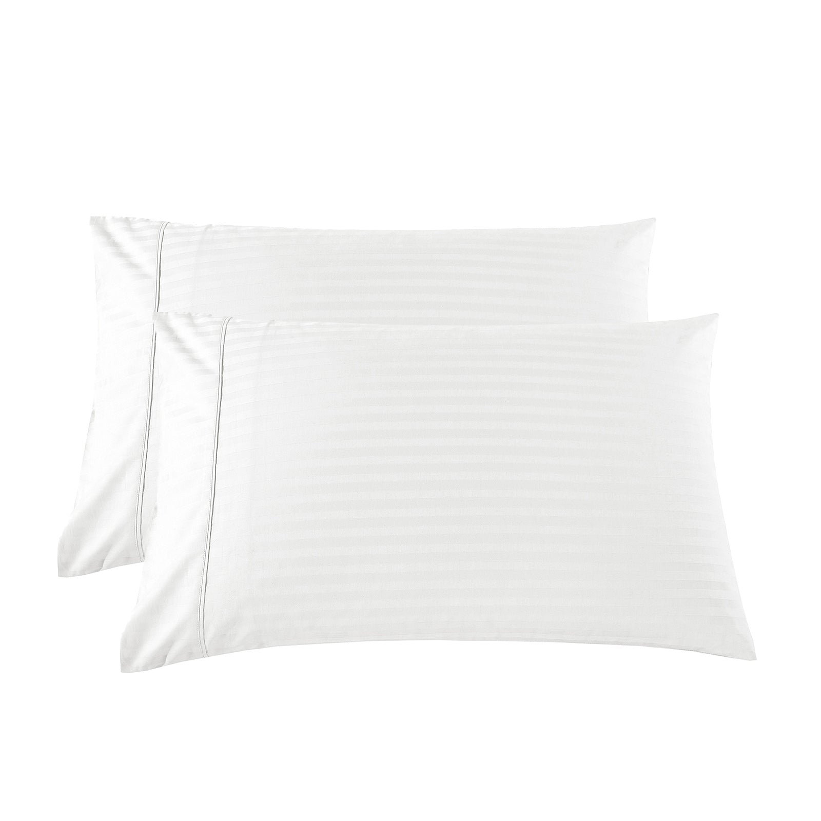 Royal Comfort Kensington 1200 Thread Count 100% Cotton Stripe Quilt Cover Set - Queen - White