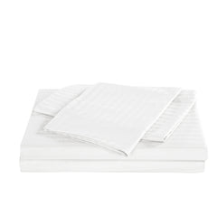 Royal Comfort Kensington 1200 Thread Count 100% Cotton Stripe Quilt Cover Set - King - White