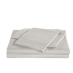 Royal Comfort Kensington 1200 Thread Count 100% Cotton Stripe Quilt Cover Set - Super King - Grey