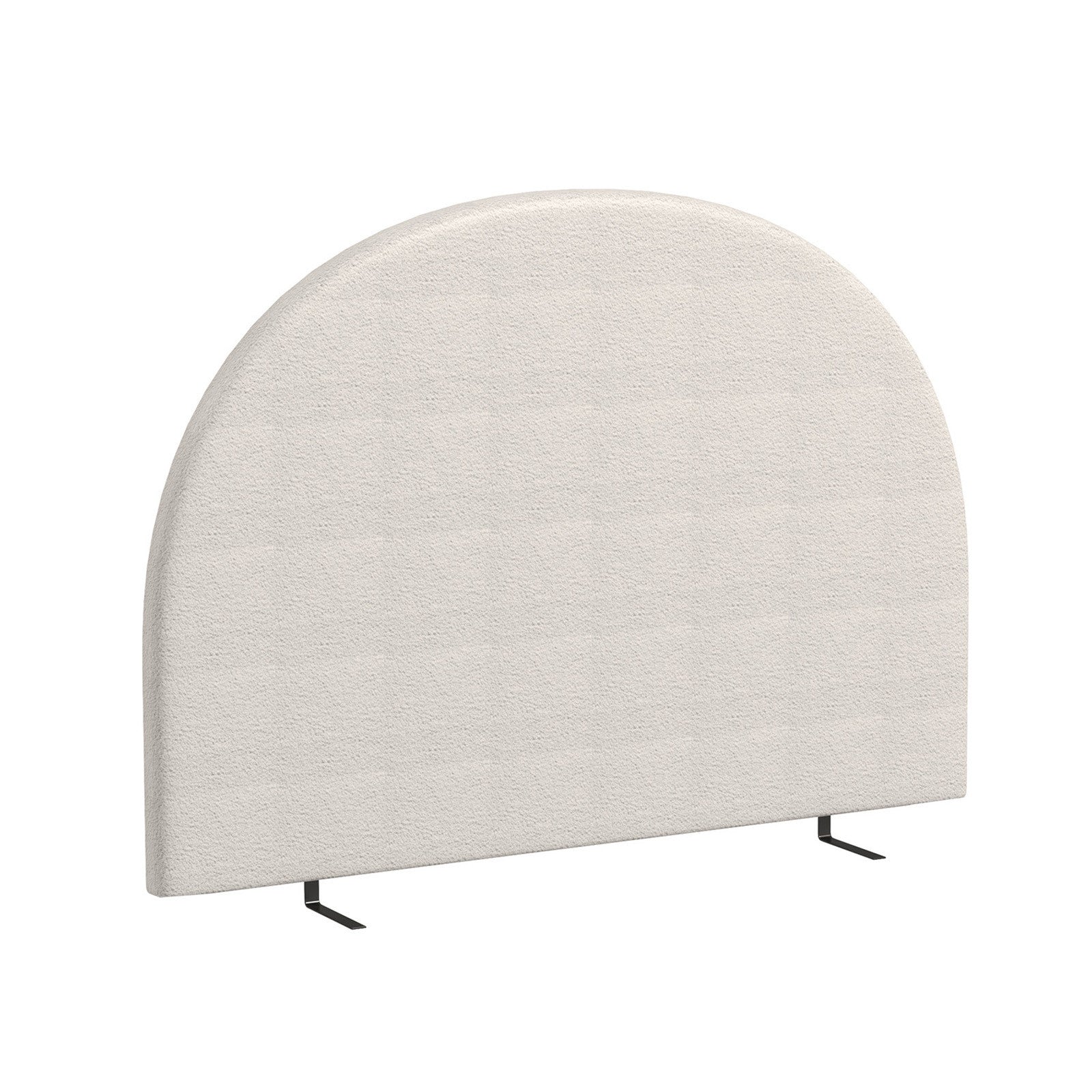 Milano Decor Ariana Curved Boucle Bedhead Headboard Upholstered Cushioned White - Queen - White