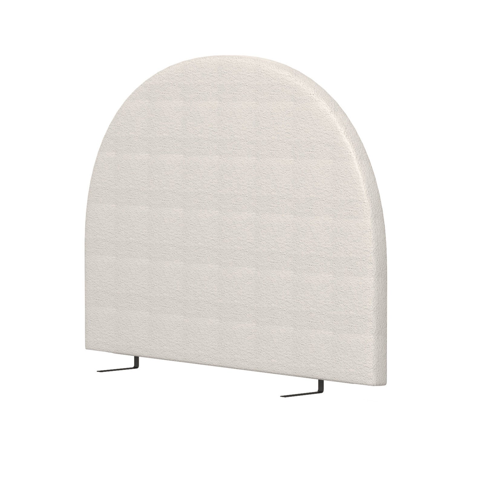 Milano Decor Ariana Curved Boucle Bedhead Headboard Upholstered Cushioned White - Queen - White