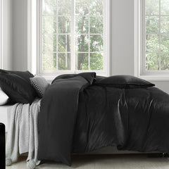 Royal Comfort Velvet Quilt Cover Set Super Soft Luxurious Warmth - King - Charcoal