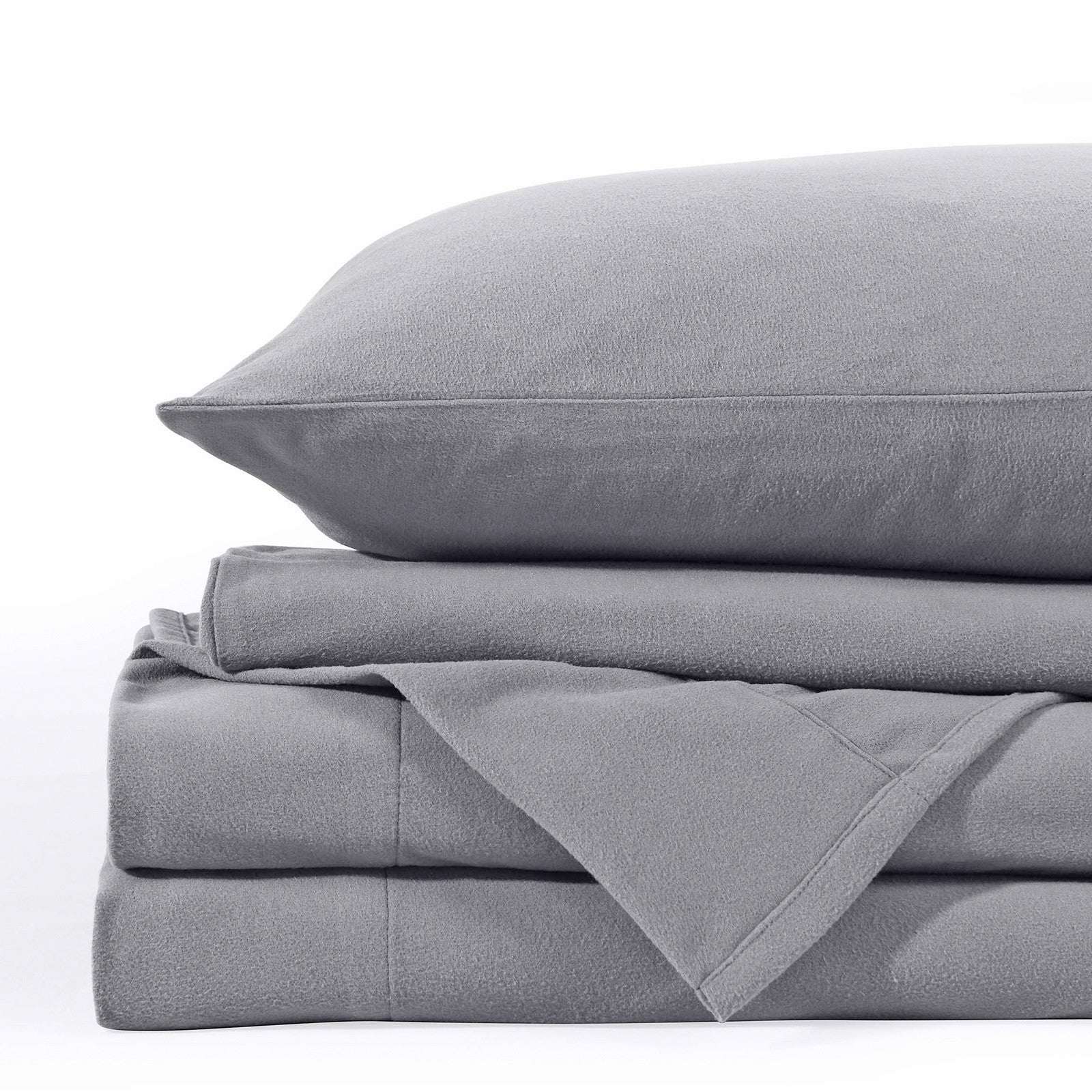 Royal Comfort Polar Fleece Flannel Sheet Set Ultra Soft Plush Cozy - Single - Grey