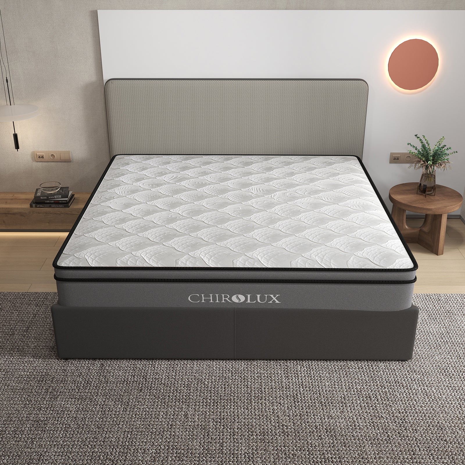 Chiro Lux Cooling Latex Foam Pocket Spring Mattress 5 Zone Medium Firmness 34cm - Single