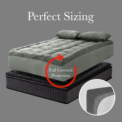 Royal Comfort Charcoal Bamboo Blend Topper 800GSM 45cm Skirt Luxury Bedding - Double - Charcoal