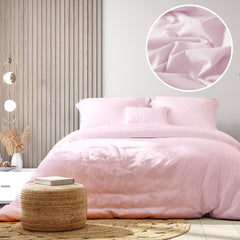 Royal Comfort 100% Jersey Cotton Quilt Cover Set Ultra Soft Bedding Luxurious - Queen - Pink Marle