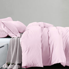 Royal Comfort 100% Jersey Cotton Quilt Cover Set Ultra Soft Bedding Luxurious - Queen - Pink Marle