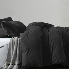 Royal Comfort 100% Jersey Cotton Quilt Cover Set Ultra Soft Bedding Luxurious - King - Charcoal Marle