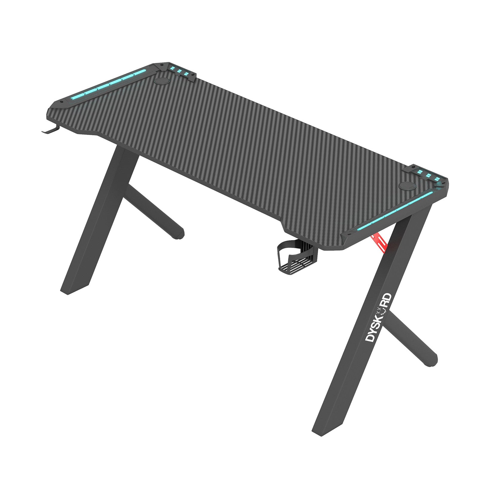 Dyskord Gaming Table Desk Office Desktop Steel LED RGB Lighting