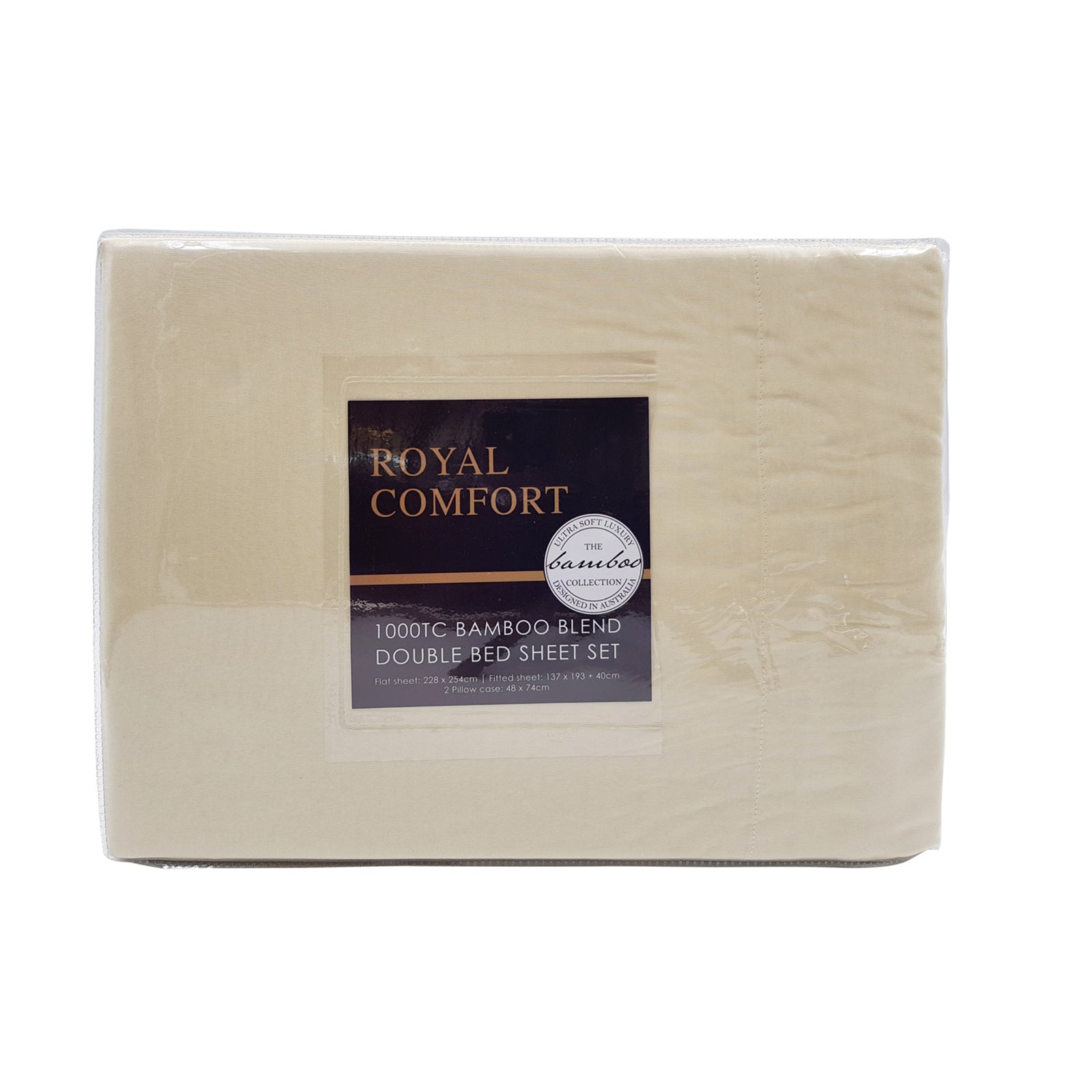 Royal Comfort Bamboo Blended Sheet & Pillowcases Set 1000TC Ultra Soft Bedding - Queen - Ivory