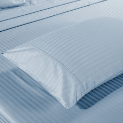 Kensington 1200 Thread Count 100% Egyptian Cotton Sheet Set Stripe Hotel Grade - Double - Chambray