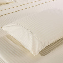 Kensington 1200 Thread Count 100% Egyptian Cotton Sheet Set Stripe Hotel Grade - Mega Queen - Sand