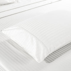 Kensington 1200 Thread Count 100% Egyptian Cotton Sheet Set Stripe Hotel Grade - Mega King - White