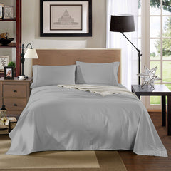 Kensington 1200 Thread Count 100% Egyptian Cotton Sheet Set Stripe Hotel Grade - Mega King - Silver